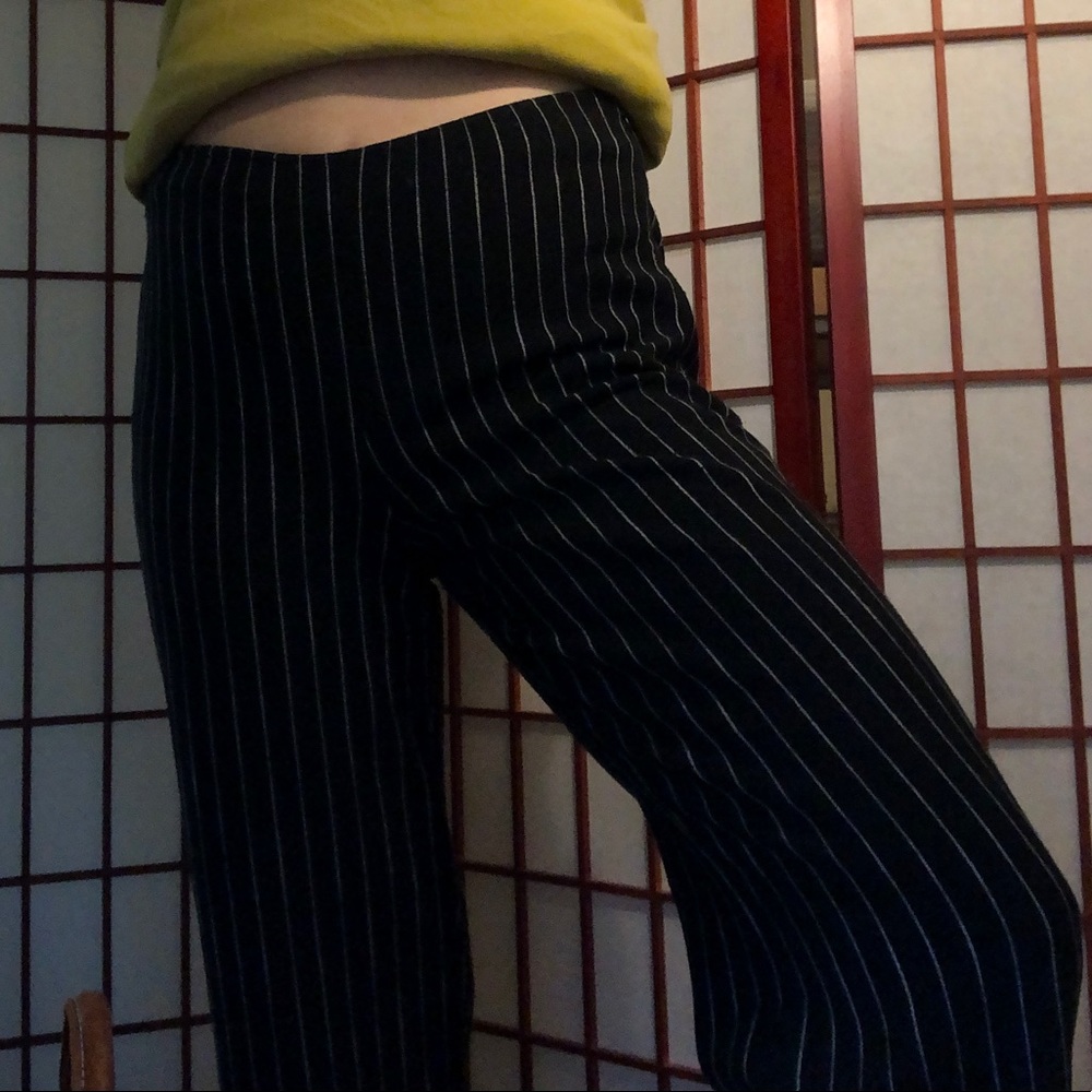 Zara black pants with white stripes, culottes